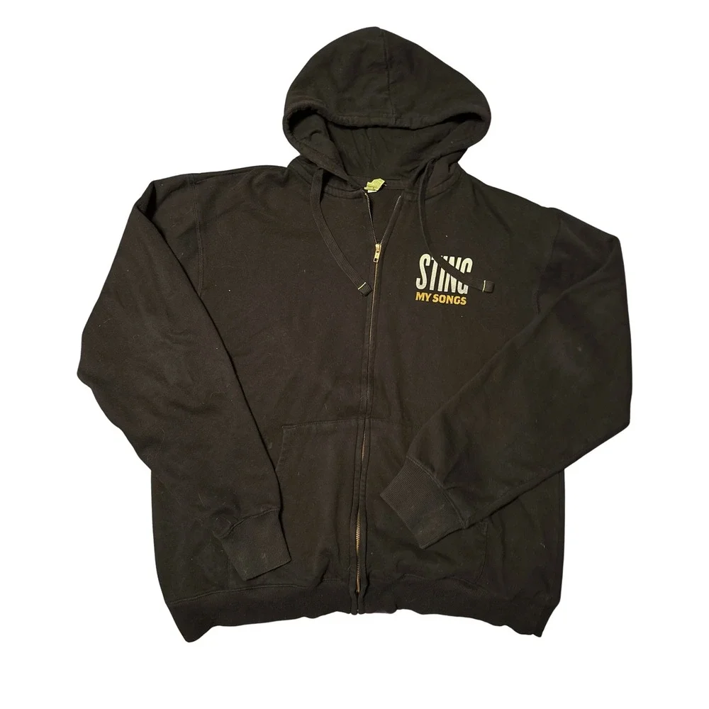 Sting My Songs Concert Tour Zip Up Hoodie Black‎ XXL econscious Organic Cotton